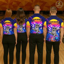 Load image into Gallery viewer, Funny cat bowling team shirts personalized bowling jerseys for leagues