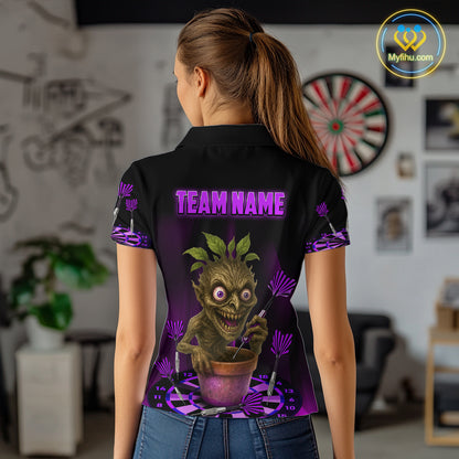 Plant Mage With Purple Darts Women's Funny Darts Shirt - Custom Name For Players NYN0511