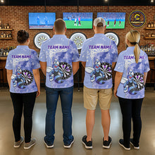 Load image into Gallery viewer, Custom Funny Bee Purple Camouflage Women Darts Quarter-Zip League Shirts Splatter Dart Jerseys NYN2210