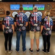 Load image into Gallery viewer, Smoking US Flag &amp; Eagle Dartboard Men Darts Polo Shirt Custom Patriotic Dart Team Jerseys NYN2511