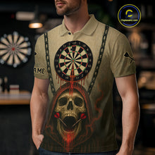 Load image into Gallery viewer, Custom Red Dripping Skull Halloween Dart Polo Shirt For Men Hallow's Eve Dart Team Jersey NYN1456