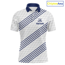 Load image into Gallery viewer, Patriotic American flag golf polo shirt for men blue America 250th golf apparel