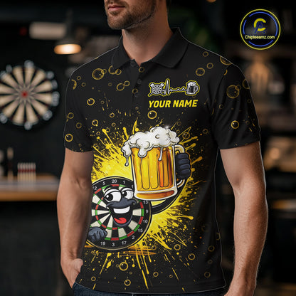 Funny Dartboard Cheer Beer Darts Team Shirt For Men Personalized Dart Polo Jerseys NYN2574