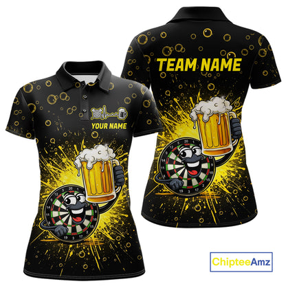 Funny Dartboard Cheer Beer Darts Team Shirt For Women Personalized Dart Polo Jerseys NYN2574