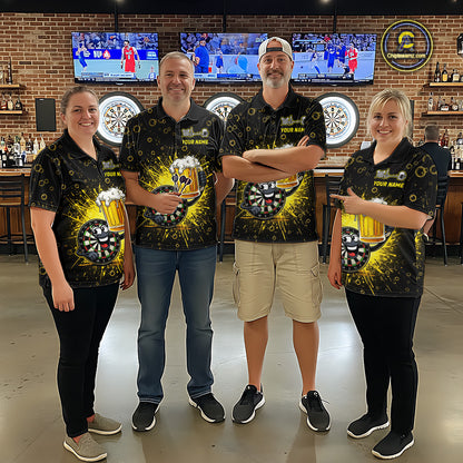 Funny Dartboard Cheer Beer Darts Team Shirt For Women Personalized Dart Polo Jerseys NYN2574