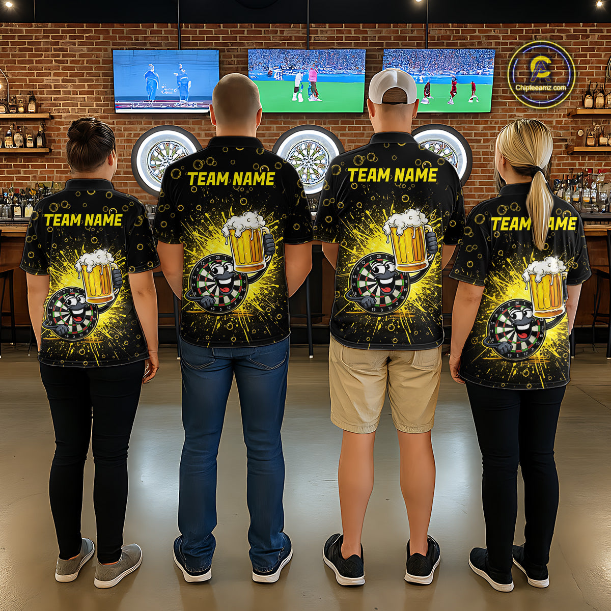 Funny Dartboard Cheer Beer Darts Team Shirt For Women Personalized Dart Polo Jerseys NYN2574