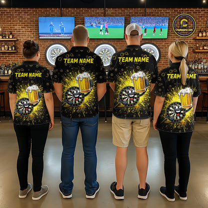 Funny Dartboard Cheer Beer Darts Team Shirt For Women Personalized Dart Polo Jerseys NYN2574