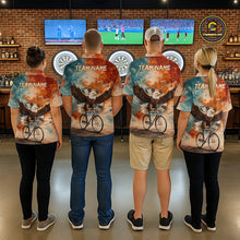 Load image into Gallery viewer, Blue &amp; Orange Watercolor Funny Eagle Dartboard Women Dart Quarter-Zip Shirts Custom Dart Team Jerseys NYN2728