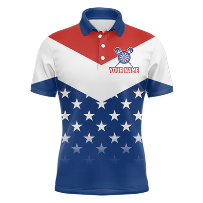 Blue And Red Dartboard Patriotic Dart Polo Shirts For Men Custom Dart Team Jerseys NYN2729
