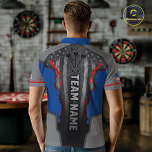 Load image into Gallery viewer, Custom Grunge American Flag Darts Polo &amp; 1/4-Zip For Men, Patriotic Dart Jerseys For Team NYN3342