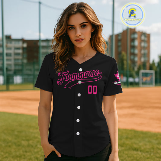 Personalized Pink Ribbon Patriotic Baseball Jersey For Women USA Flag Youth Baseball Shirt NYN0834