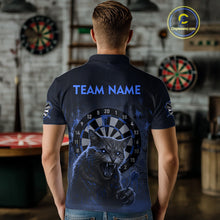 Load image into Gallery viewer, Funny Cat Blue Dripping Dartboard Custom Men's Polo Darts Shirt Outfits Darts Jersey NYN1803