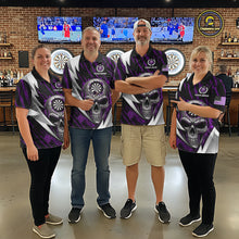 Load image into Gallery viewer, Silver Skull Red Grunge US Flag Men Darts Quarter-Zip Shirt Custom Name Dart League Jerseys NYN2061