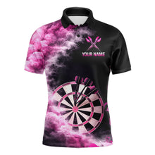 Load image into Gallery viewer, Custom Pink Smokes Dartboard &amp; Arrow Men Darts Polo Shirt Personalized Darts Team Jerseys NYN2597