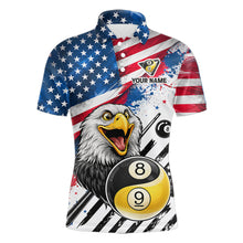 Load image into Gallery viewer, Splatter US Flag Yin And Yang 8 Ball &amp; 9 Ball Men Billiard Shirt Custom Eagle Freedom Billiard Appeal NYN2767