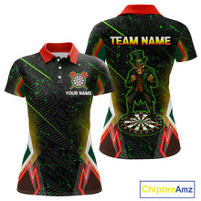 Load image into Gallery viewer, Green Skeleton With Urban Neon Women's Dart Shirt - Custom Name For Darts Jersey NYN0430