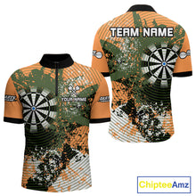 Load image into Gallery viewer, Dartboard Colorful Grunge Men's Darts Shirt Custom Name For Players | Opt2 - Orange NYN0688