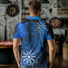 Load image into Gallery viewer, Azure Dragon &amp; Dartboard Custom Darts Polo Shirt For Men - Darts Team Jersey NYN0723