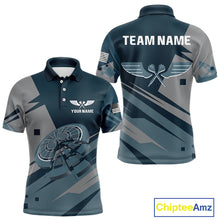 Load image into Gallery viewer, Blue Cracked Dartboard Custom Darts Polo Shirt For Men - Darts Team Jersey NYN0725