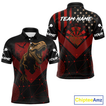 Load image into Gallery viewer, It's In My DNA Custom Red Dinosaur Dart Polo Shirt For Men US Flag Dart Jerseys NYN1365