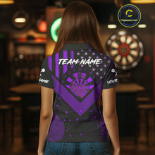 Load image into Gallery viewer, It's In My DNA Custom Purple Grunge Dart Polo Shirt For Women US Flag Dart Jerseys NYN1367