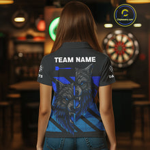 Load image into Gallery viewer, Personalized Azure Wolf &amp; Arrow Men's Darts Shirt - Custom Name For Darts Jersey NYN0517