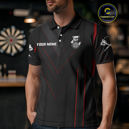 Personalized Bulldog With Darts Necklace Men's Darts Shirt - Custom Name For Players NYN0522