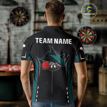 Load image into Gallery viewer, Azure Shark Holding Dart Arrow Darts Shirt For Men - Custom Dart Player Jersey NYN0538