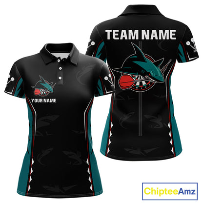 Azure Shark Holding Dart Arrow Darts Shirt For Women - Custom Dart Player Jersey NYN0538