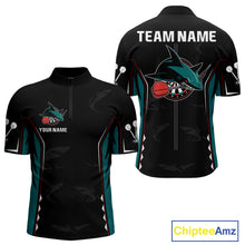 Load image into Gallery viewer, Azure Shark Holding Dart Arrow Darts Shirt For Men - Custom Dart Player Jersey NYN0538