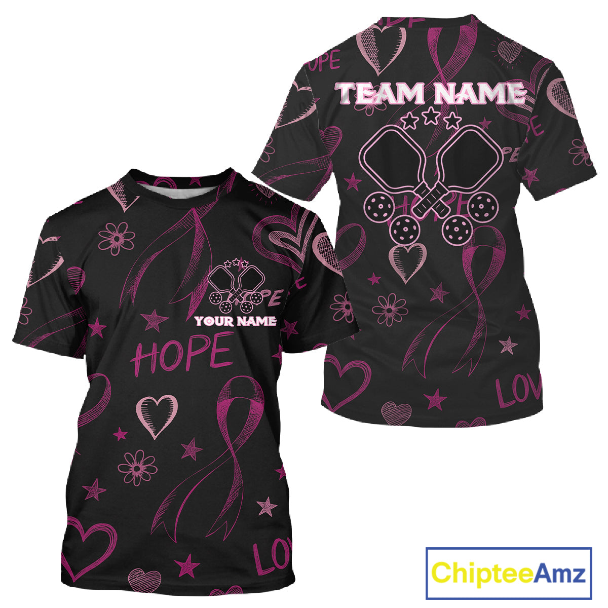 Custom Pink Ribbons Pickleball T-Shirt Personalized Pickleball Outfits For Men NYN1203