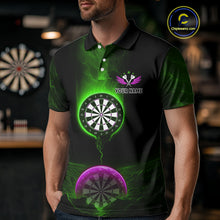 Load image into Gallery viewer, Thunder Dartboards Men's Darts Shirt - Custom Name &amp; Team | Opt3 - Green Purple NYN0633