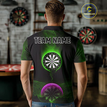 Load image into Gallery viewer, Thunder Dartboards Men's Darts Shirt - Custom Name &amp; Team | Opt3 - Green Purple NYN0633