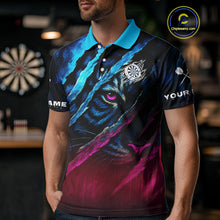 Load image into Gallery viewer, Blue &amp; Pink Claw Scratch Fierce Tiger Darts Shirt For Men - Custom Team Name NYN0377