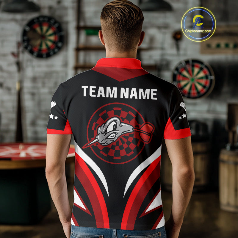 Red Darts Arrow & Dartboard Funny Darts Shirt For Men - Custom Team & Player Name NYN0378