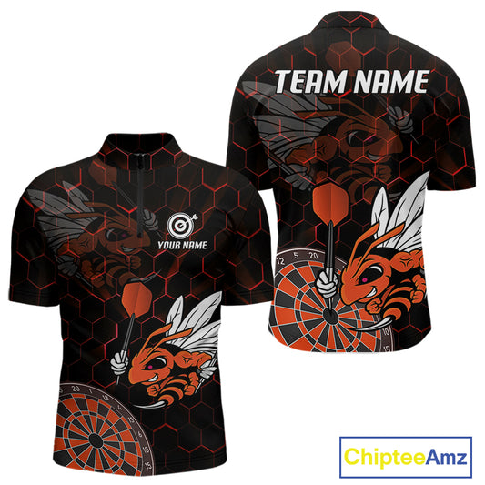 Bee & Dart Arrow Honeycomb Darts Shirt For Men Custom Name & Team Jersey | Opt2 NYN0652