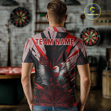 Load image into Gallery viewer, Eagle Dartboard Broken Glass Men's Darts Shirt Custom Name &amp; Team | Opt1 - Red NYN0656