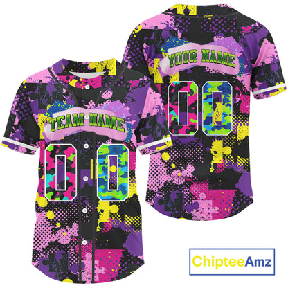 90S Retro Baseball Jersey For Men Custom Hiphop Button Down Baseball Shirt For Party NYN0858