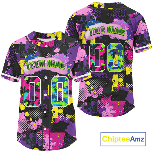 90S Retro Baseball Jersey For Men Custom Hiphop Button Down Baseball Shirt For Party NYN0858