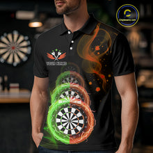 Load image into Gallery viewer, Smoke Thunder Dartboards Men's Darts Shirt Custom Name &amp; Team | Opt2 - Green Orange NYN0663