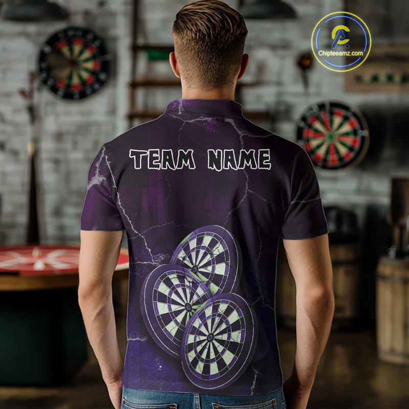 Triple Dartboards Custom Grunge Darts Team Shirt For Men | Opt3 - Blue Purple NYN0680