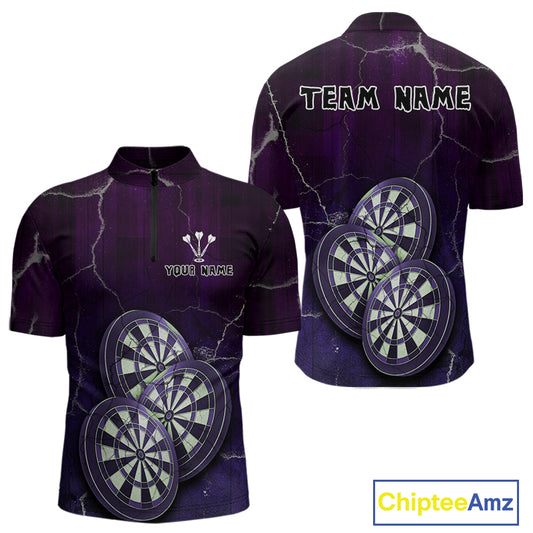 Triple Dartboards Custom Grunge Darts Team Shirt For Men | Opt3 - Blue Purple NYN0680