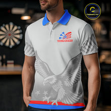 Load image into Gallery viewer, Light Eagle Dartboard Men's Darts Polo Shirt - Custom Name For Darts Jersey NYN0760
