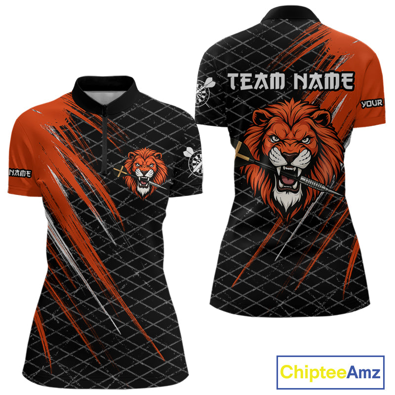Lion Dart Arrows Grunge Style Custom Orange Dart Shirt For Women, Dart Team Jerseys NYN0101