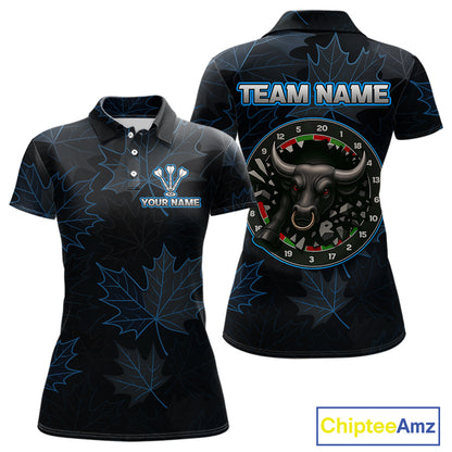 Floral Fury Bull Dartboard - Women's Blue Darts Shirt - Custom Name For Players NYN0487