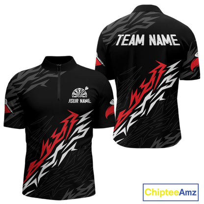 Men's Custom Dart Shirts With Red - White Streaks And Dartboard, Team Jerseys NYN0250