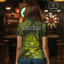 Load image into Gallery viewer, Crazy Rabbit Dartboard Arrows Grunge Darts Shirt For Women - Custom Name &amp; Team | Opt2 - Military NYN0629