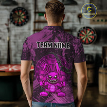 Load image into Gallery viewer, Crazy Rabbit Dartboard Arrows Grunge Darts Shirt For Men - Custom Name &amp; Team | Opt3 - Purple NYN0630
