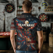 Load image into Gallery viewer, Men's Patriotic Darts Shirt Personalized US Flag Lion Dartboard Outfit Team Dart Jersey NYN1212