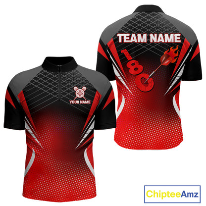 Flaming Dart Arrow In 180 Score Men's Darts Shirt - Custom Name For Dart Players NYN0421